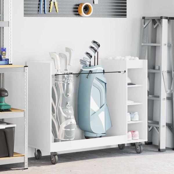 ARDEBO.de - Golf Schrank Mit Rad Uni Weiß 120 x 45 x 98 cm