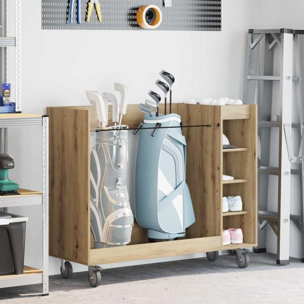 ARDEBO.de - Golf Schrank Mit Rad Uni Artisan-Eiche 120 x 45 x 98 cm