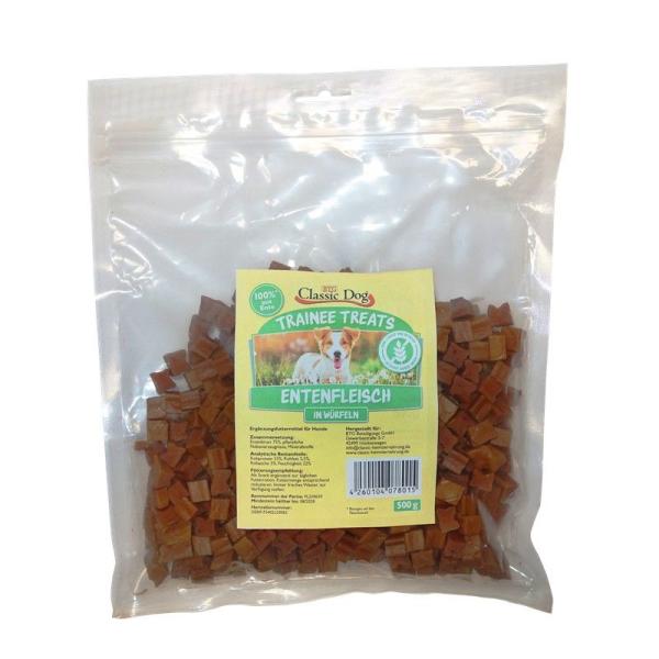ARDEBO.de Classic Dog Trainee Treats Entenfleischwürfel 500g