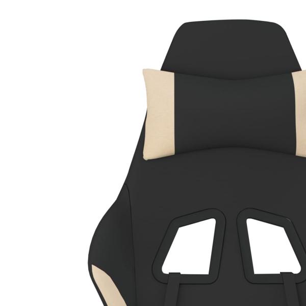 Gaming-Stuhl mit Massagefunktion Schwarz und Creme Stoff