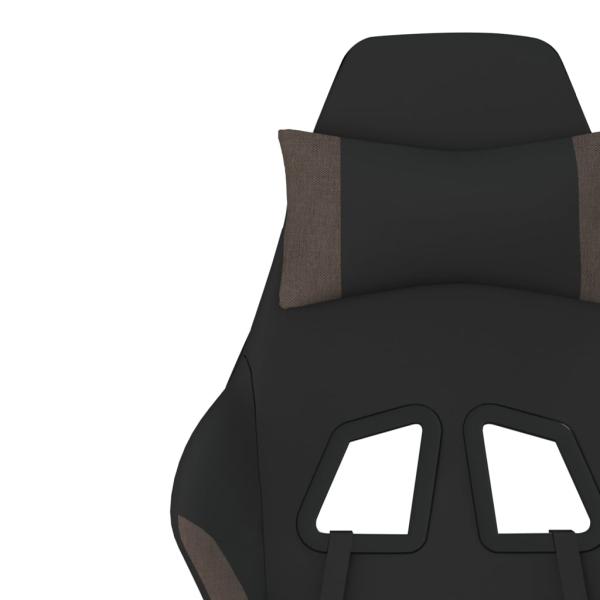 Gaming-Stuhl mit Massagefunktion Schwarz und Taupe Stoff