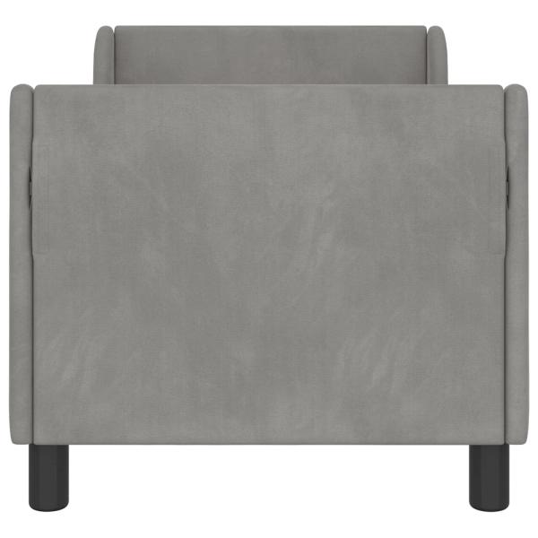 Kinderbettgestell mit Kopfteil Hellgrau 70 x 140 cm Samt