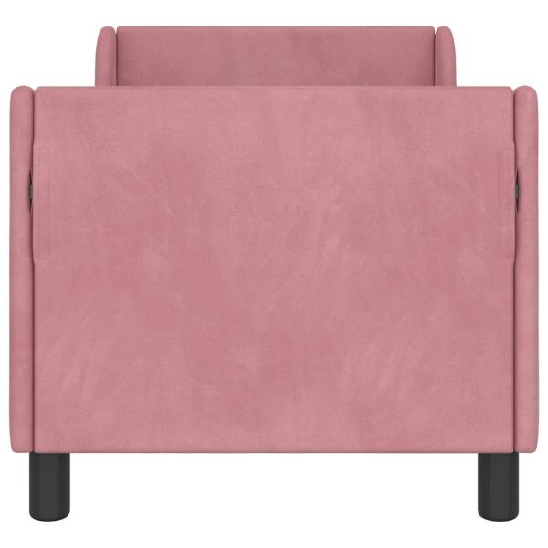 Kinderbettgestell mit Kopfteil Rosa 70 x 140 cm Samt