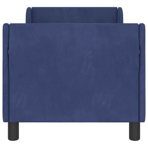 Kinderbettgestell mit Kopfteil Polizeiblau 70 x 140 cm Samt