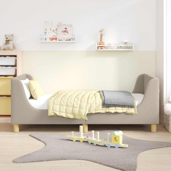 Kinderbettgestell mit Kopfteil Hellgrau 80 x 160 cm Schafstoff