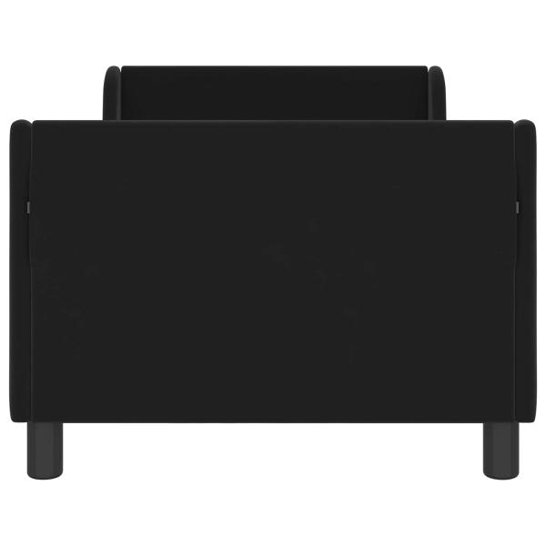 Kinderbettgestell mit Kopfteil Schwarz 80 x 160 cm Samt