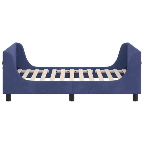 Kinderbettgestell mit Kopfteil Polizeiblau 80 x 160 cm Samt