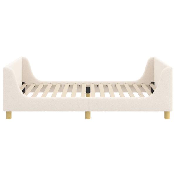 Kinderbettgestell mit Kopfteil Creme 80 x 200 cm Schafstoff