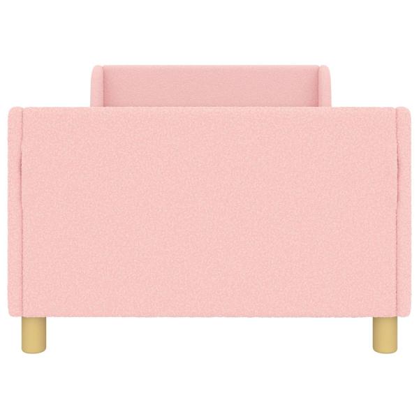 Kinderbettgestell mit Kopfteil Rosa 80 x 200 cm Bouclé
