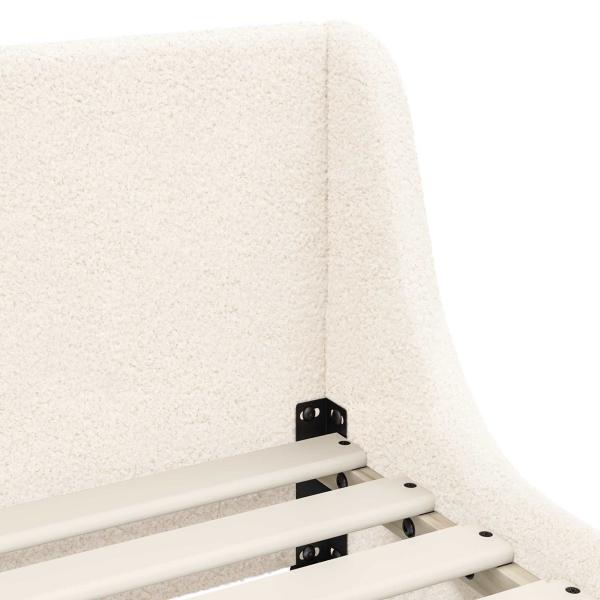 Kinderbettgestell mit Kopfteil Creme 90 x 190 cm Schafstoff