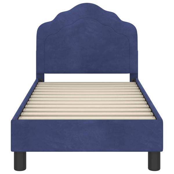 Kinderbettgestell mit Kopfteil Polizeiblau 70 x 140 cm Samt