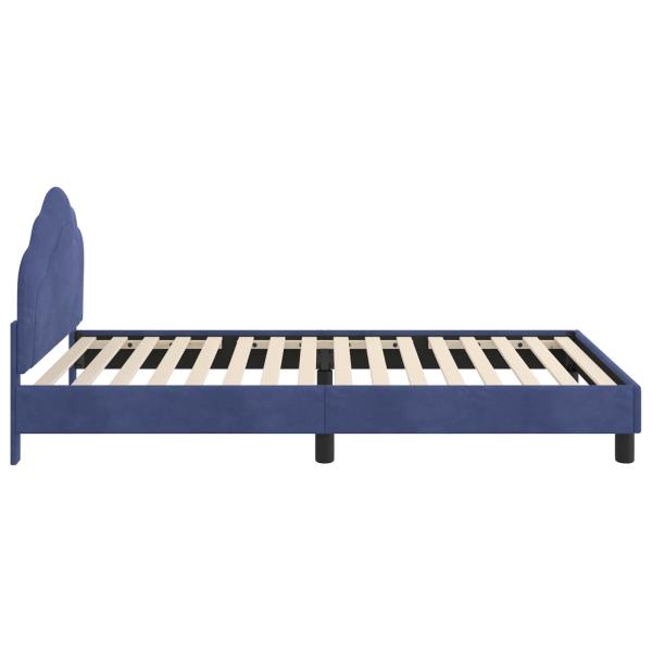 Kinderbettgestell mit Kopfteil Polizeiblau 90 x 190 cm Samt