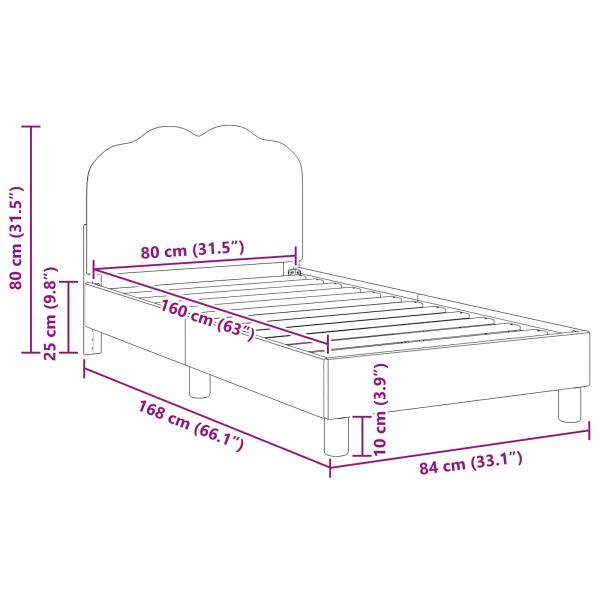 Kinderbettgestell mit Kopfteil Creme 80 x 160 cm Schafstoff