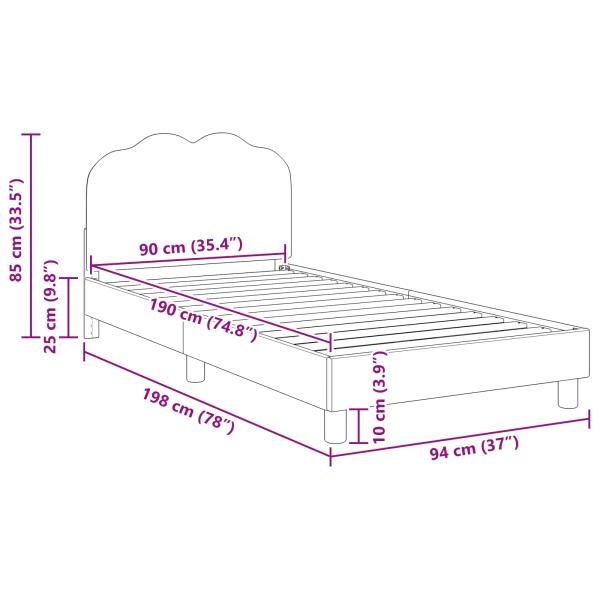 Kinderbettgestell mit Kopfteil Creme 90 x 190 cm Schafstoff