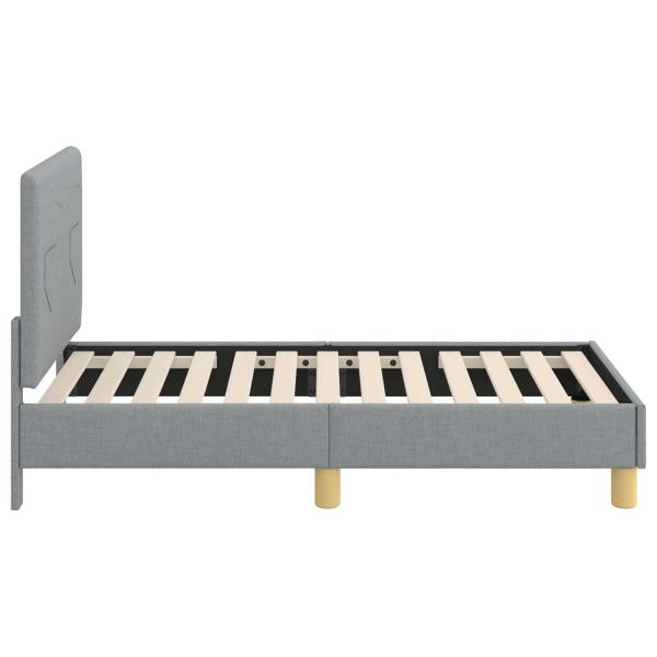 Kinderbettgestell mit Kopfteil Hellgrau 70 x 140 cm Stoff