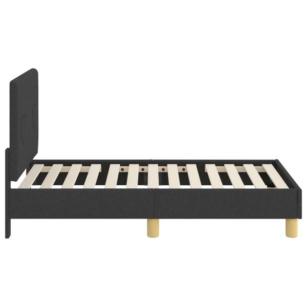 Kinderbettgestell mit Kopfteil Schwarz 70 x 140 cm Stoff