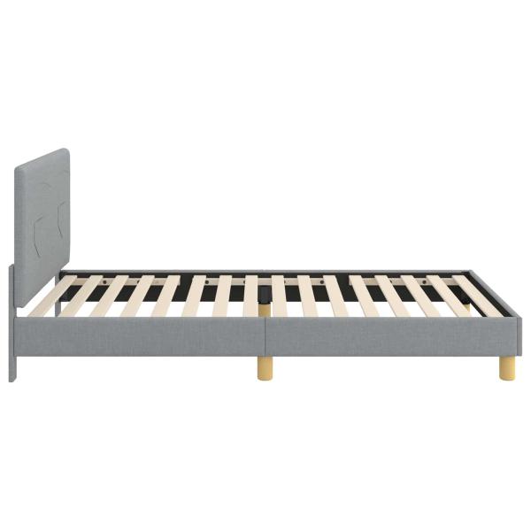 Kinderbettgestell mit Kopfteil Hellgrau 90 x 190 cm Stoff