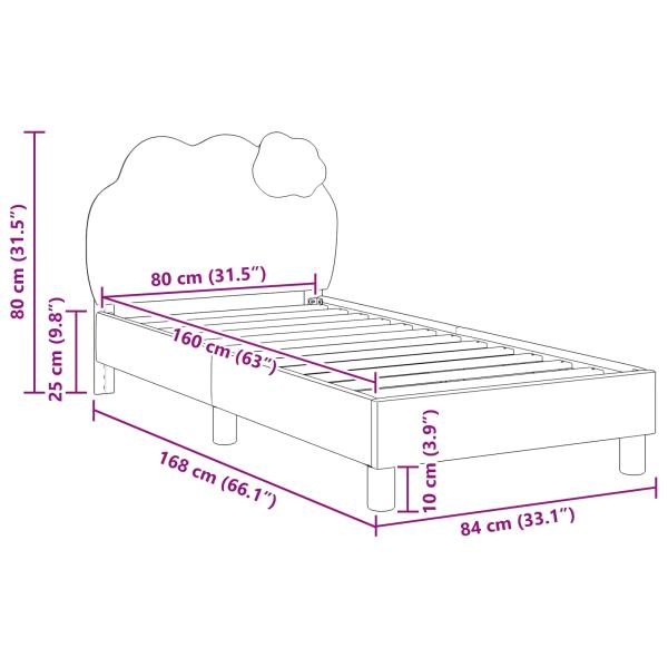 Kinderbettgestell mit Kopfteil mit Kopfteil Rosa 80 x 160 cm PU
