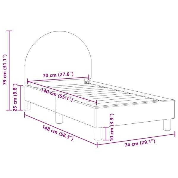 Kinderbettgestell mit Kopfteil Creme 70 x 140 cm Schafstoff