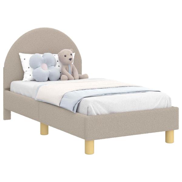 Kinderbettgestell mit Kopfteil Hellgrau 70 x 140 cm Schafstoff