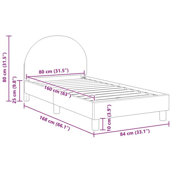 Kinderbettgestell mit Kopfteil Creme 80 x 160 cm Schafstoff