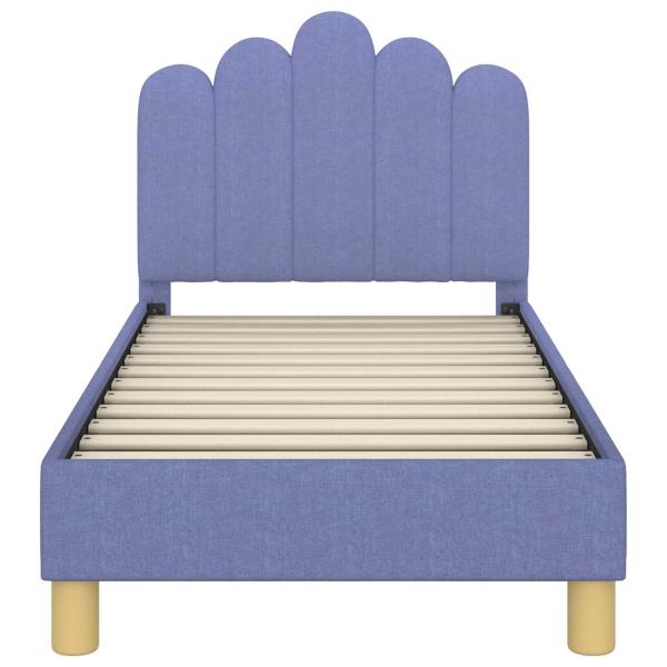 Kinderbettgestell mit Kopfteil Jeans blau 70 x 140 cm Stoff