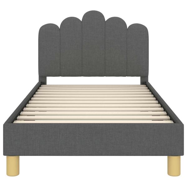 Kinderbettgestell mit Kopfteil Dunkelgrau 80 x 160 cm Stoff