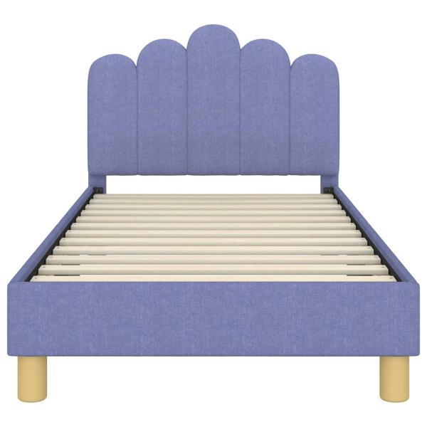 Kinderbettgestell mit Kopfteil Jeans blau 80 x 160 cm Stoff