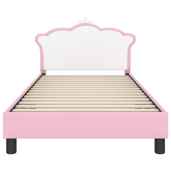 Kinderbettgestell mit Kopfteil mit Kopfteil Rosa 80 x 200 cm PU