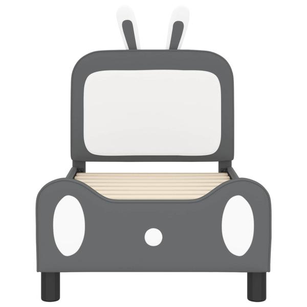 Kinderbettgestell mit Kopfteil Hellgrau 70 x 140 cm PU