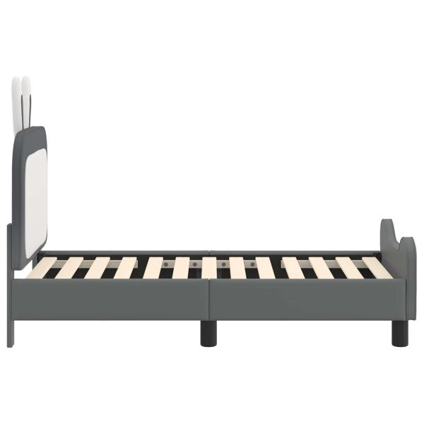 Kinderbettgestell mit Kopfteil Hellgrau 70 x 140 cm PU