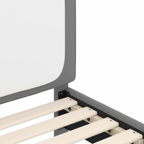 Kinderbettgestell mit Kopfteil Hellgrau 80 x 200 cm PU