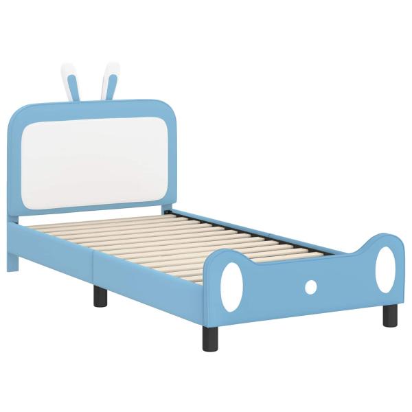 Kinderbettgestell mit Kopfteil mit Kopfteil Blau 90 x 200 cm PU