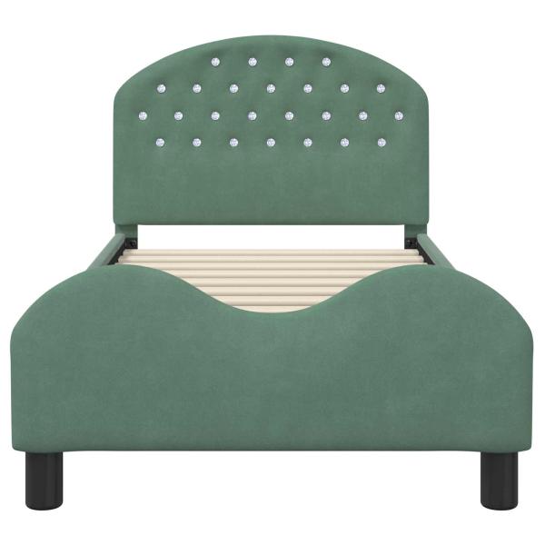 ARDEBO.de - Kinderbettgestell mit Kopfteil Meergrün 80 x 160 cm Samt