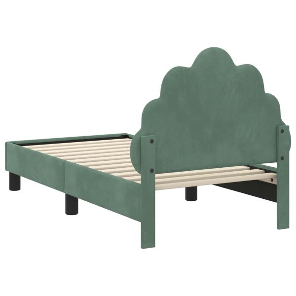 ARDEBO.de - Kinderbettgestell mit Kopfteil Meergrün 70 x 140 cm Samt