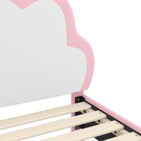 Kinderbettgestell mit Kopfteil mit Kopfteil Rosa 70 x 140 cm PU