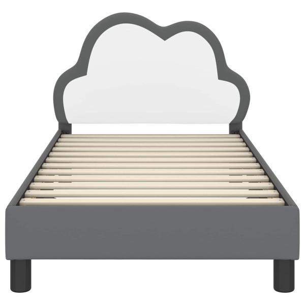 Kinderbettgestell mit Kopfteil Hellgrau 80 x 160 cm PU