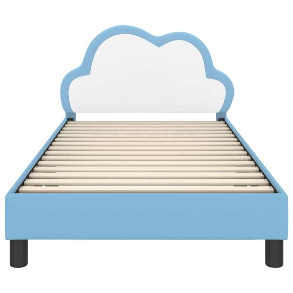 Kinderbettgestell mit Kopfteil mit Kopfteil Blau 90 x 190 cm PU