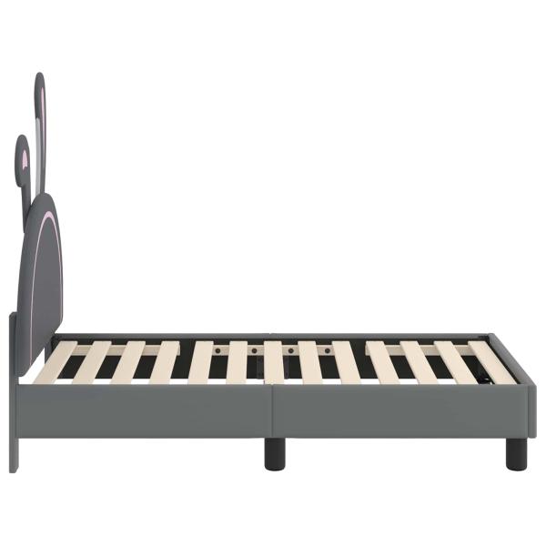 Kinderbettgestell mit Kopfteil Hellgrau 70 x 140 cm PU