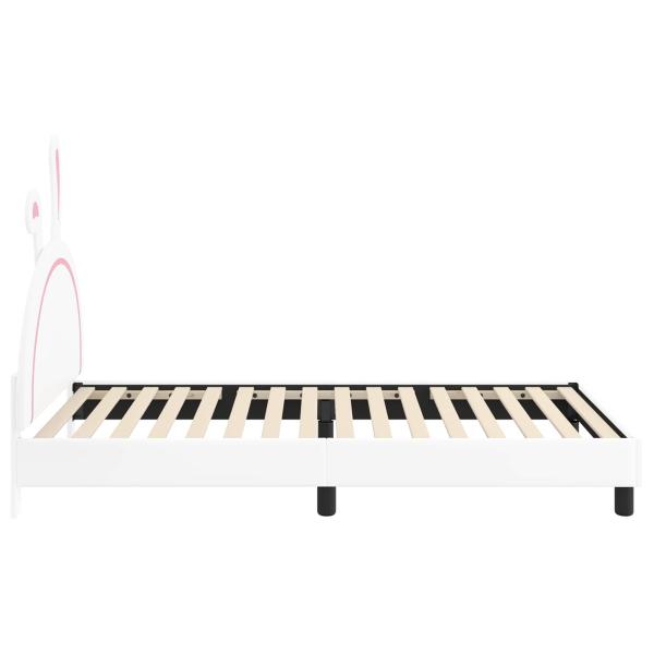 Kinderbettgestell mit Kopfteil mit Kopfteil Weiß 90 x 190 cm PU