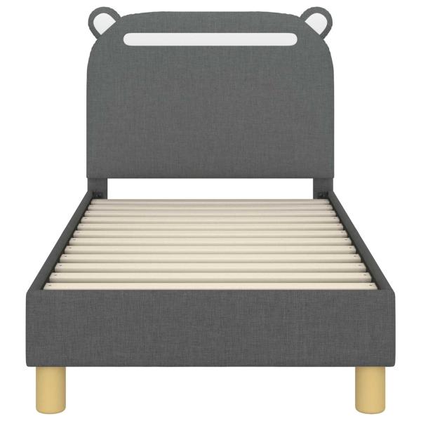 Kinderbettgestell mit Kopfteil Dunkelgrau 70 x 140 cm Stoff
