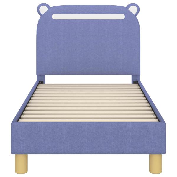 Kinderbettgestell mit Kopfteil Jeans blau 70 x 140 cm Stoff