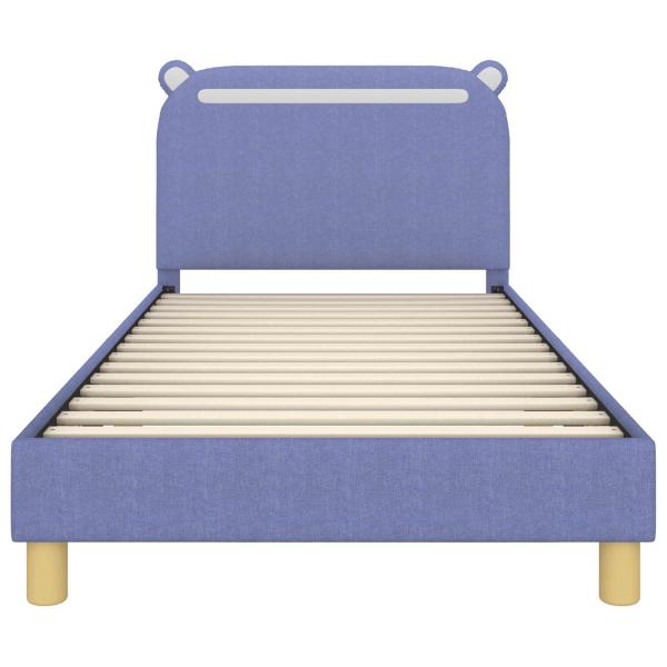 Kinderbettgestell mit Kopfteil Jeans blau 80 x 200 cm Stoff