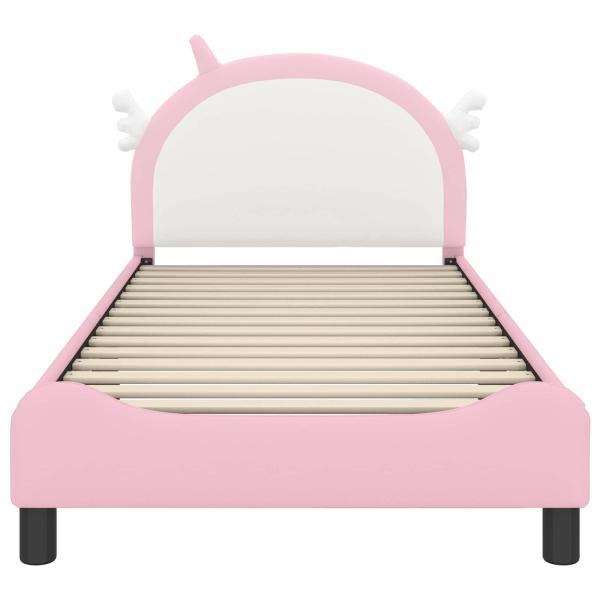 Kinderbettgestell mit Kopfteil Rosa 80 x 200 cm PU