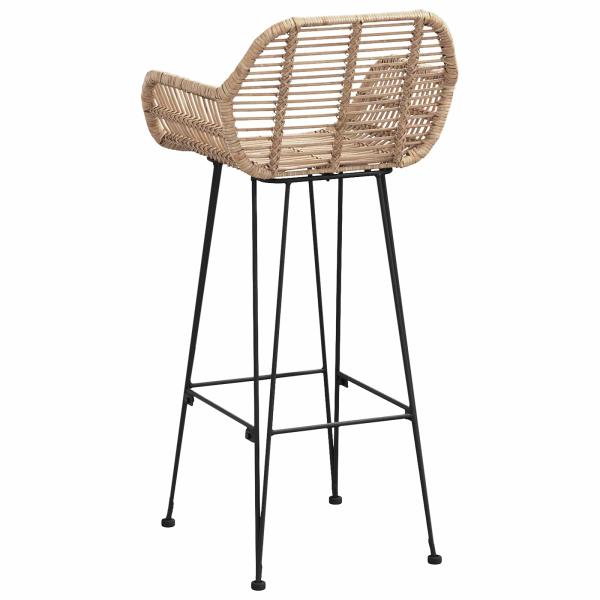 Barstuhl 2 pcs Natur 55 x 52 x 92 cm Rattan und Eisen