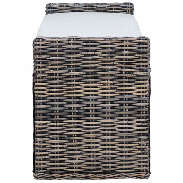 Sitzbank mit Stauraum Schwarz gewaschen 110 x 40 x 50 cm Rattan