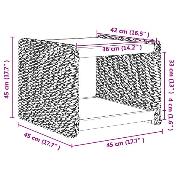 Beistelltisch Natur 44,5 x 45 x 45 cm Massives Mahagoni Holz