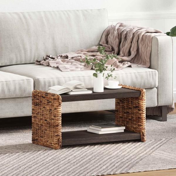 ARDEBO.de - Beistelltisch Natur 44,5 x 45 x 45 cm Massives Mahagoni Holz