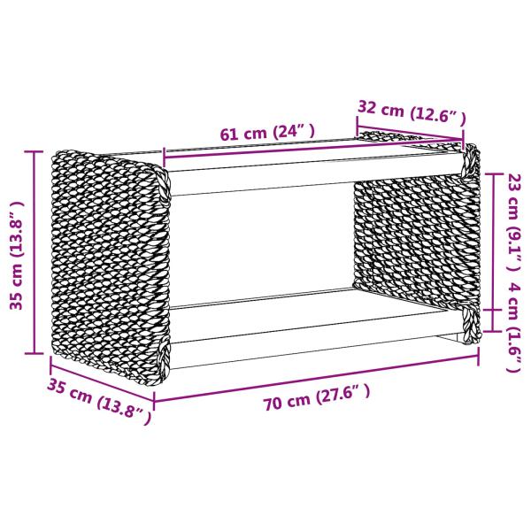 Beistelltisch Natur 44,5 x 45 x 45 cm Massives Mahagoni Holz
