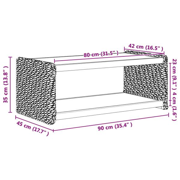 Beistelltisch Natur 44,5 x 45 x 45 cm Massives Mahagoni Holz